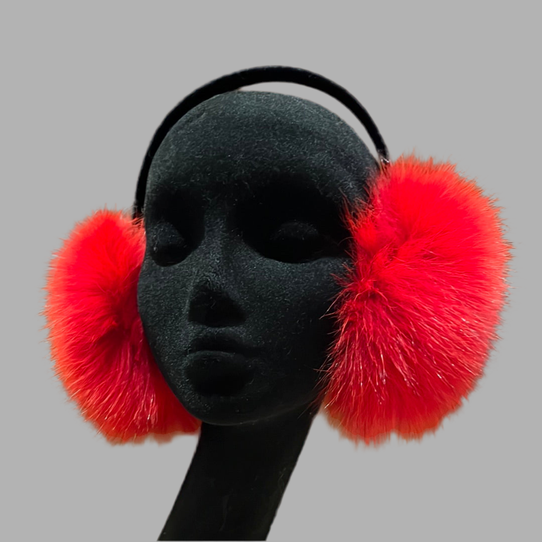 Dyed Blue Fox Earmuffs (Assorted Colors)