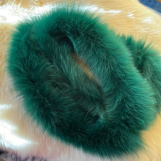 fox fur infinity scarf dyed green