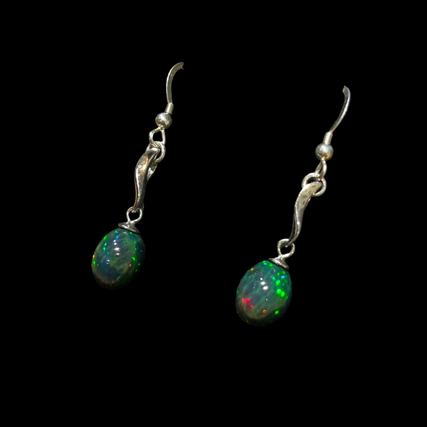 Australian Black Opal Earrings