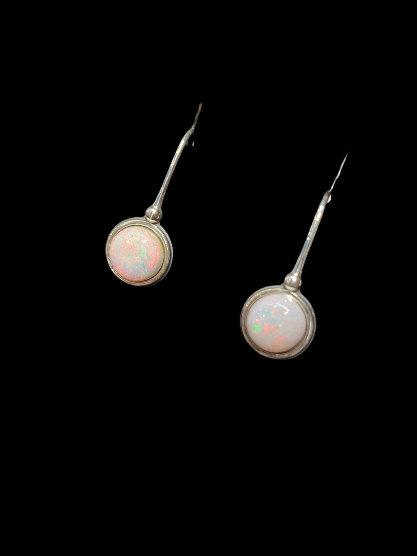 Australian White Opal Earrings (1.38 & 1.29 ct)