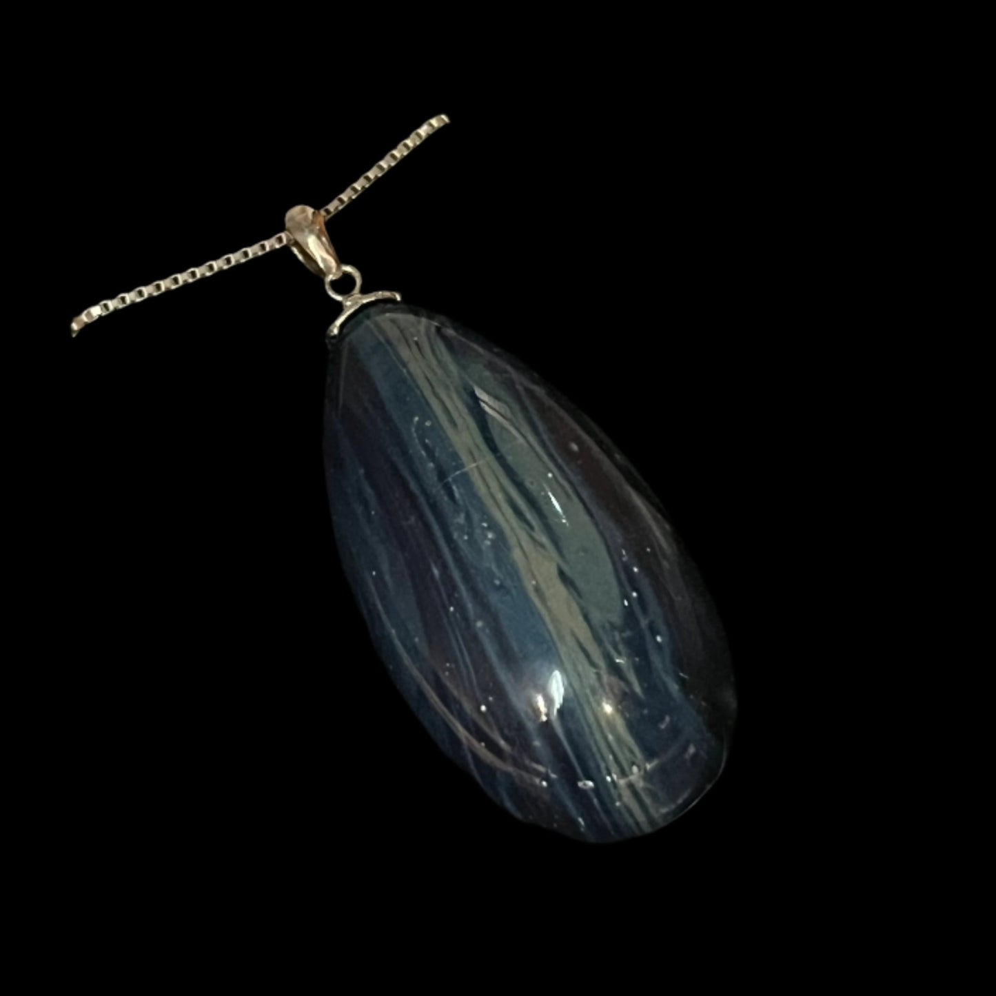 Blue Copper Slag Pendant