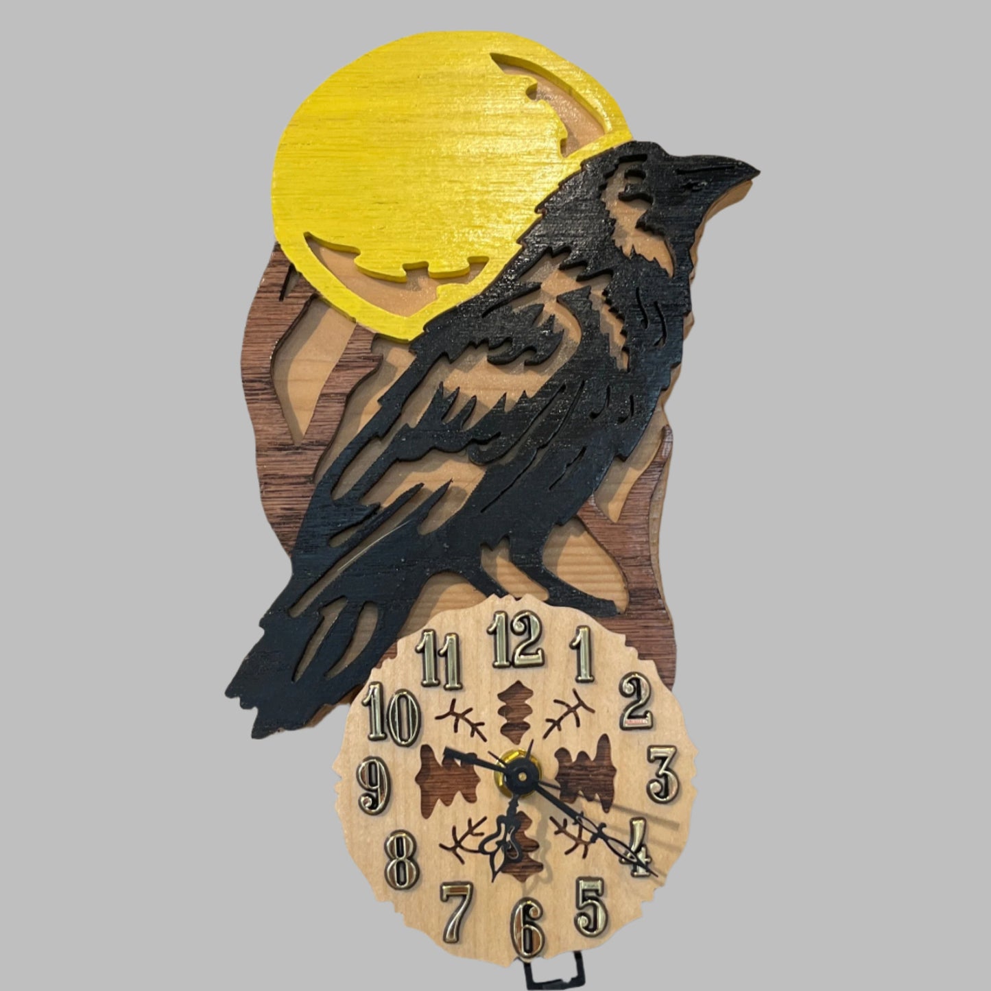 raven and moon clock
