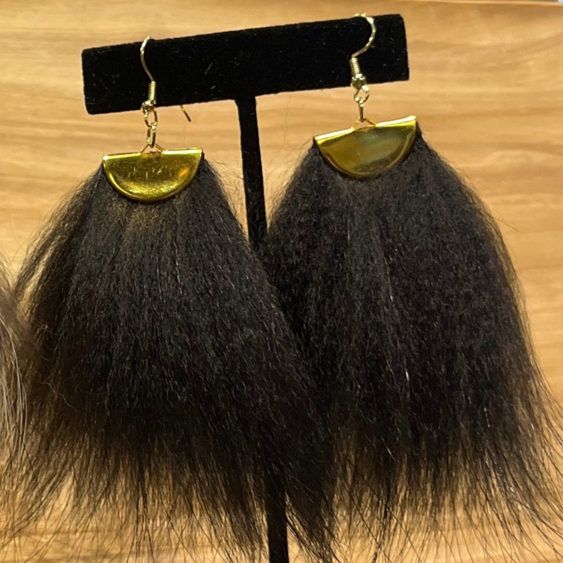 Fox Fur Earrings by Gold Standard Furs. Silver fox and Black Fox