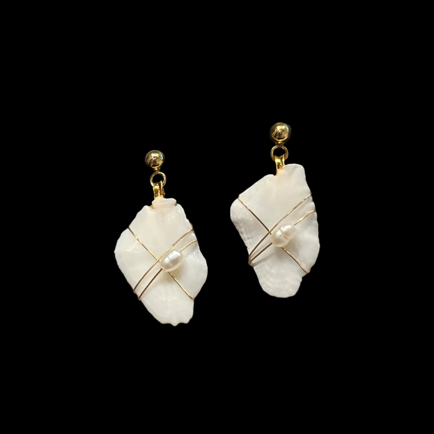 Kruzof Drops -X-Wrap Halibut otoliths w/ pearls