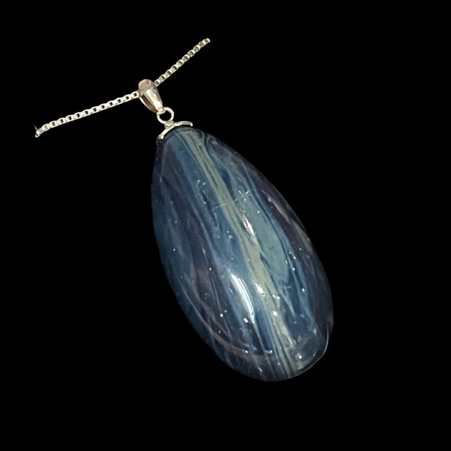 Blue Copper Slag Pendant