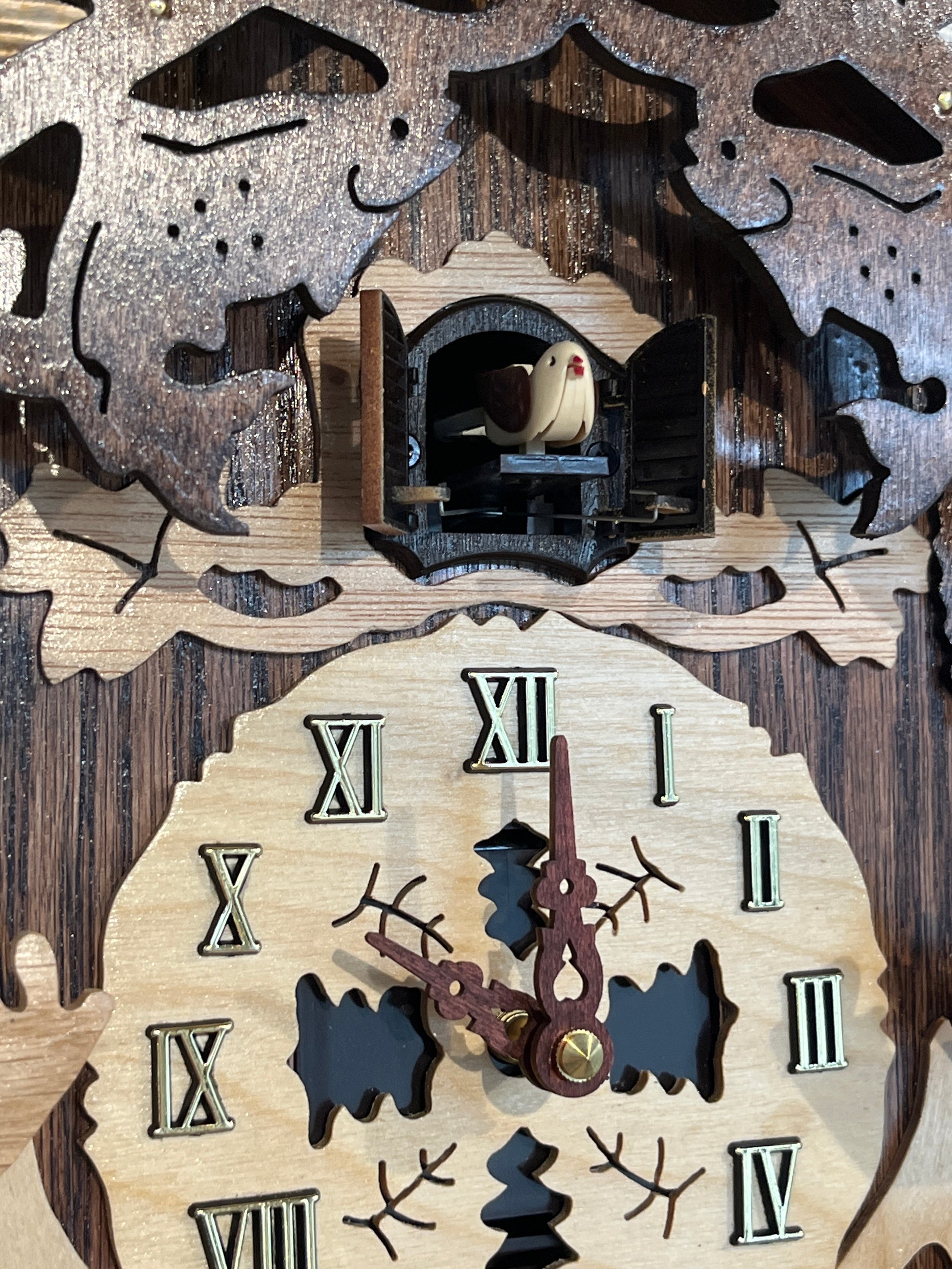 Alaskan cuckoo clock. Made in Alaska. Order online at www.buzzwinkles.com