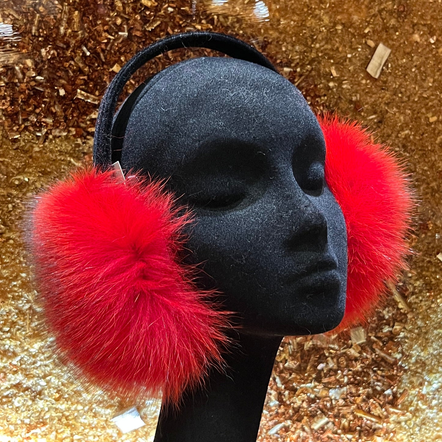 Dyed Blue Fox Earmuffs (Assorted Colors)