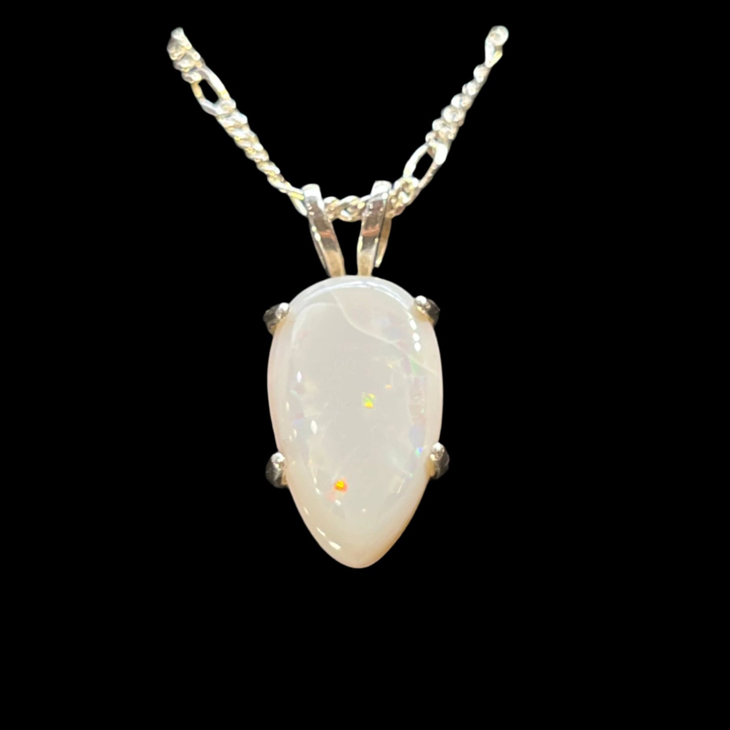 Australian Dark Opal Pendant reverse pear