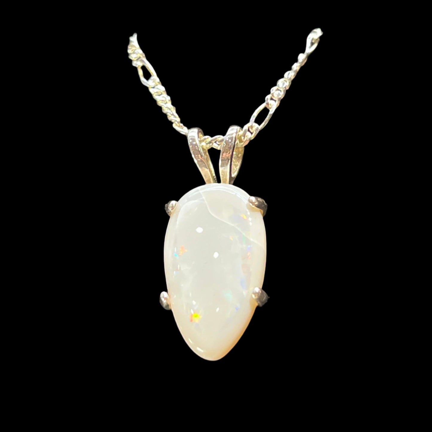Australian Dark Opal Pendant reverse pear.