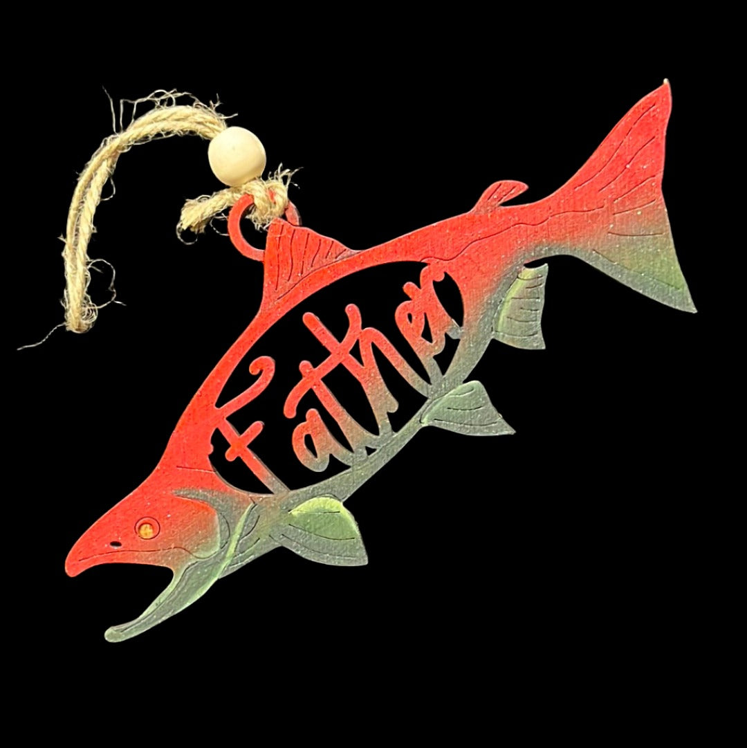 Dad/Father Red Salmon Ornament