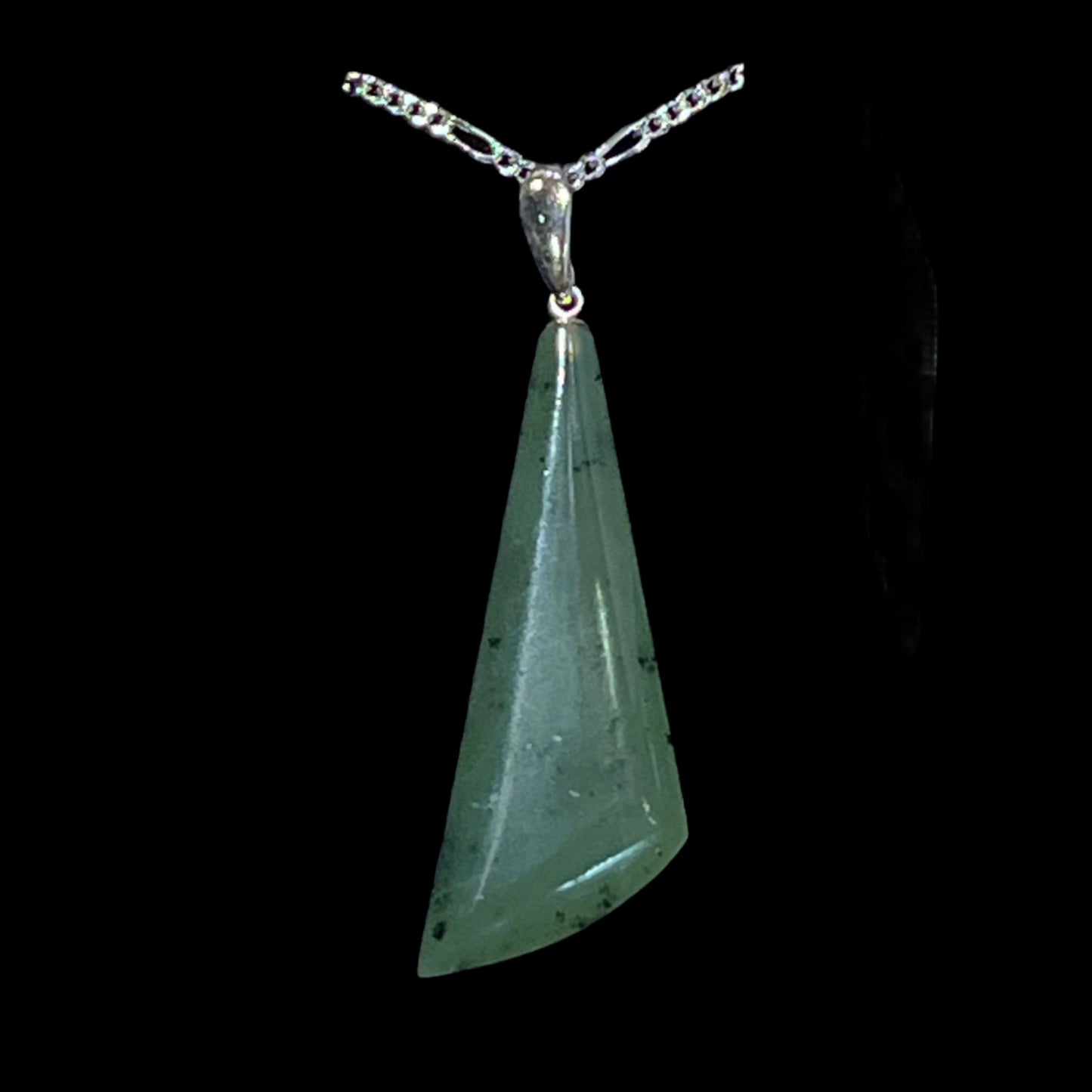 Alaskan Nephrite Jade Pendant in sterling silver. Certified made in Alaska