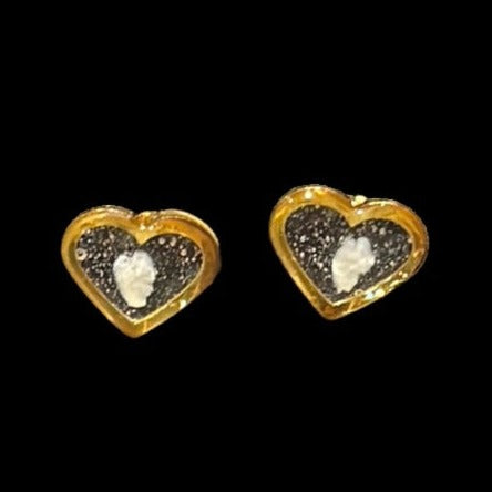 Chum Salmon otolith heart stud earrings by Salmon Seas