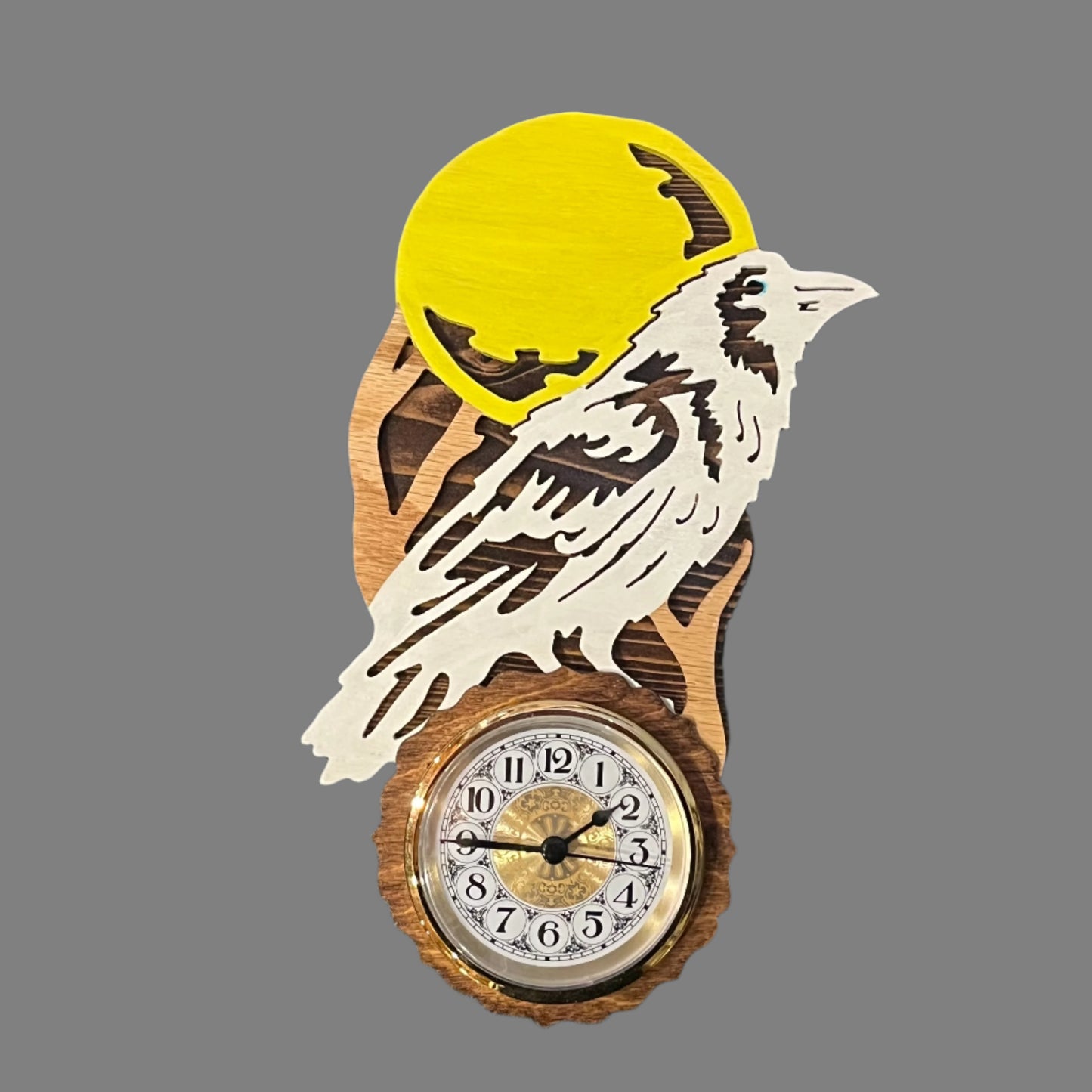 white raven wall clock