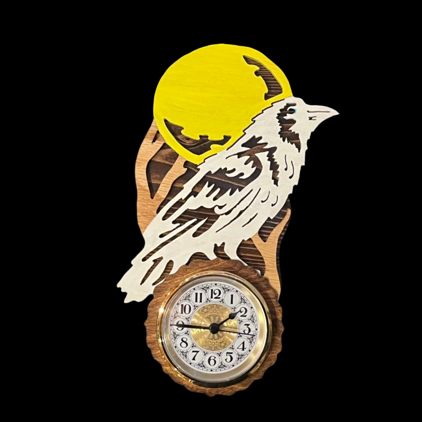 White Raven Clock