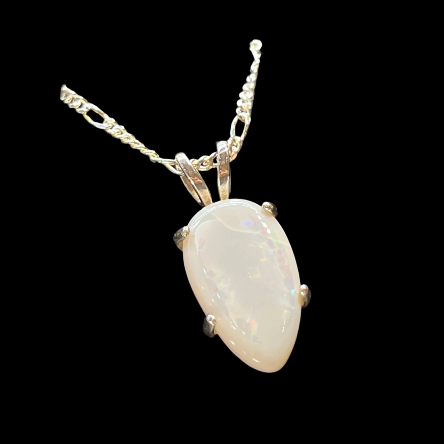 Australian Dark Opal Pendant reverse pear