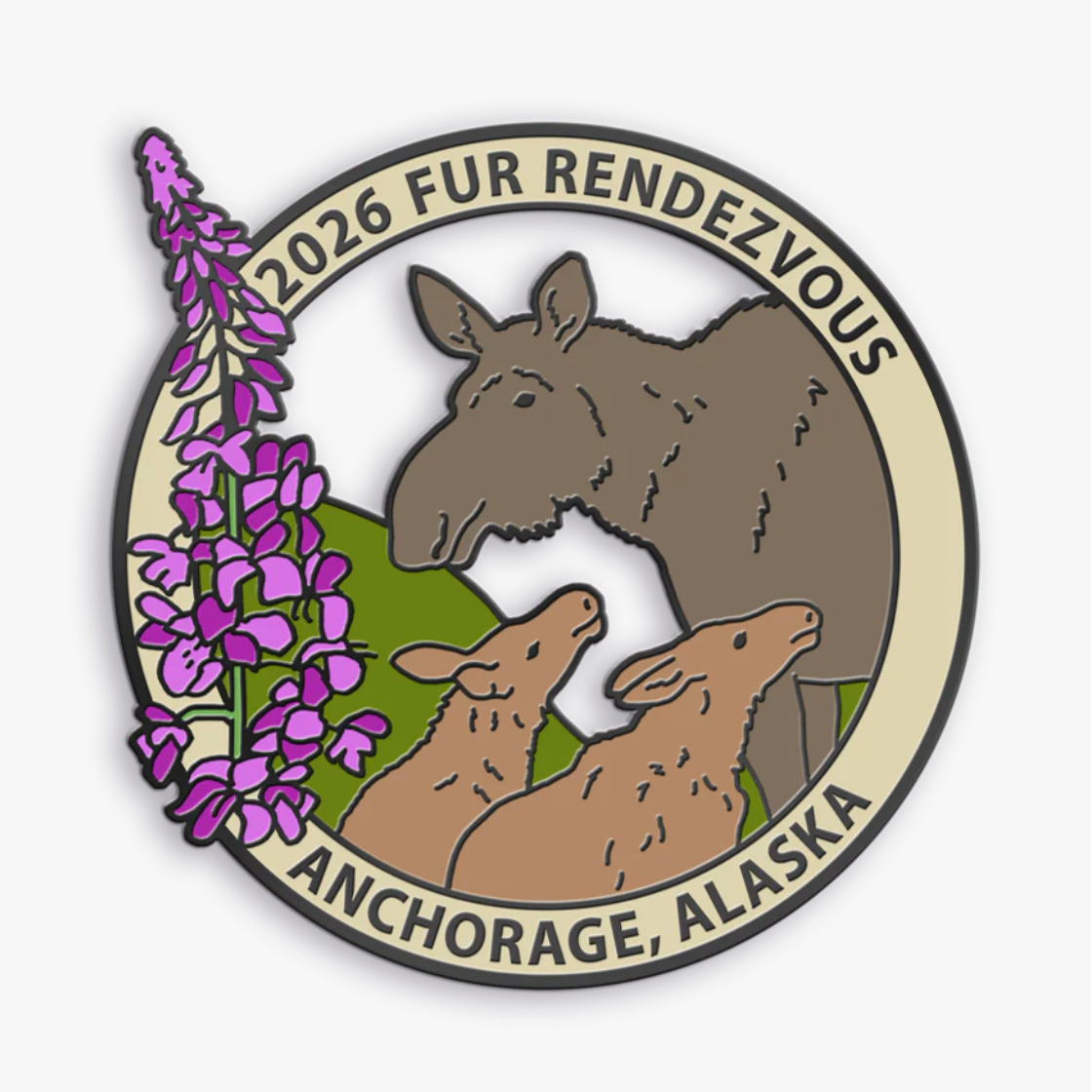 2026 Color Collector Pin for Fur Rendezvous in Anchorage, Alaska. Official Fur Rondy merchandise.