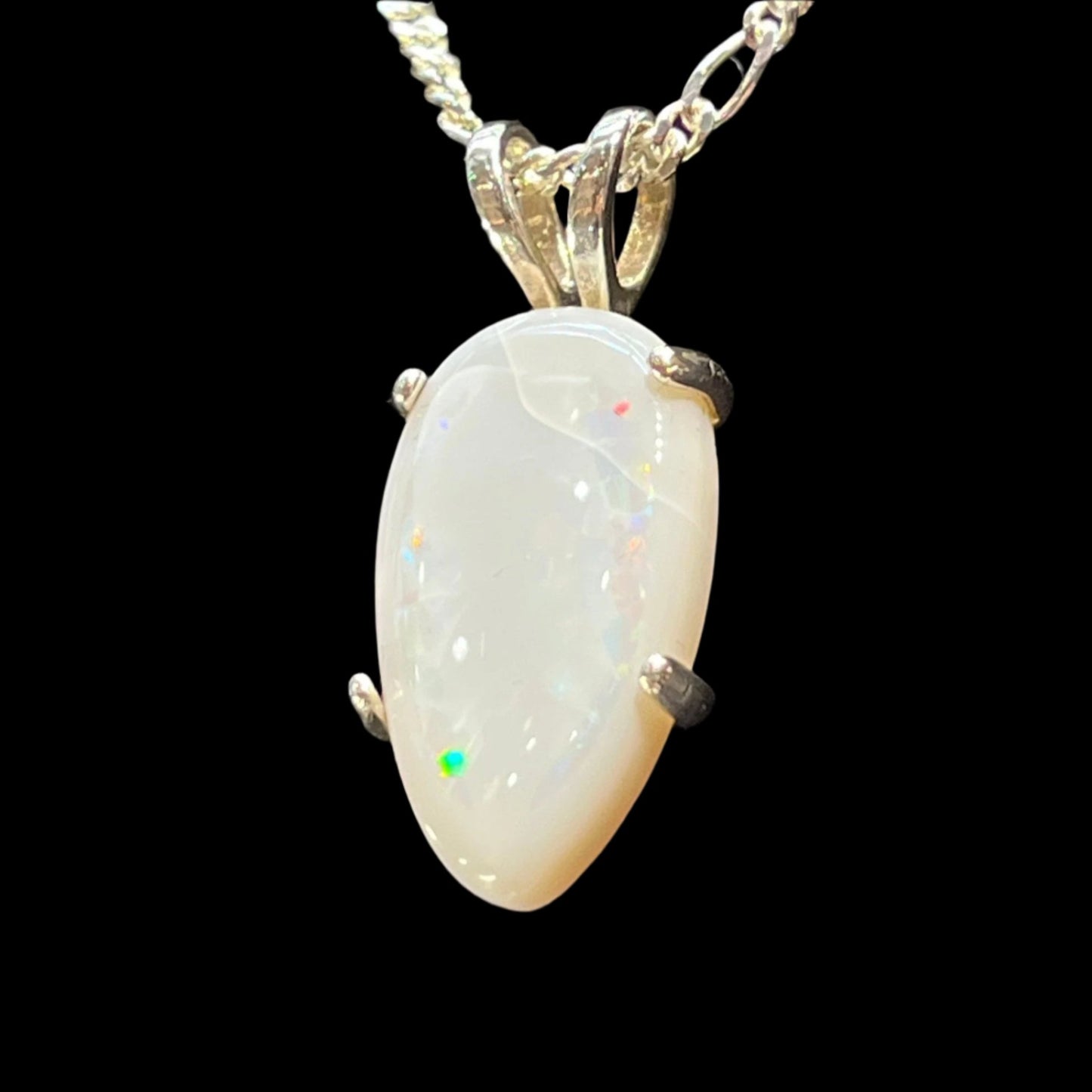 Australian Dark Opal Pendant reverse pear