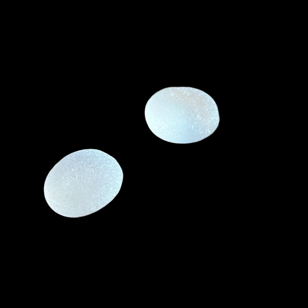 White Sea Glass Stud Earrings