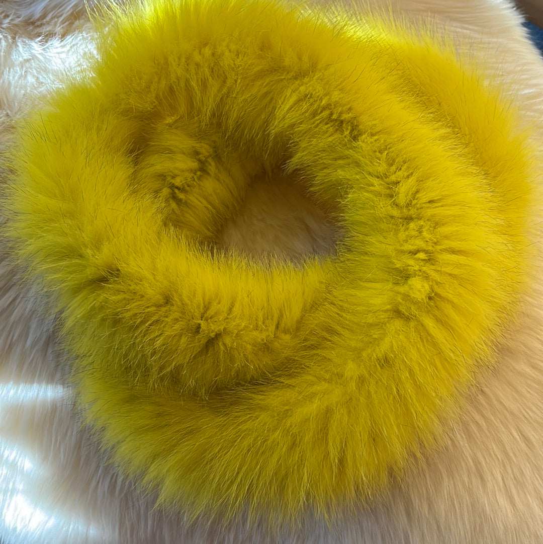 Fox fur Infinity Scarf Fox, dyed red.