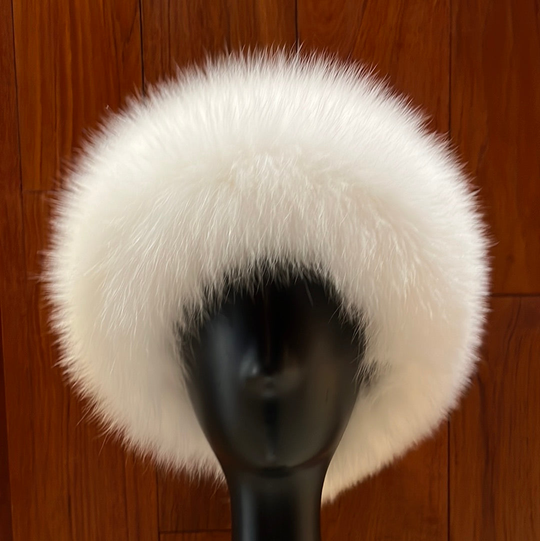 White blue fox headband