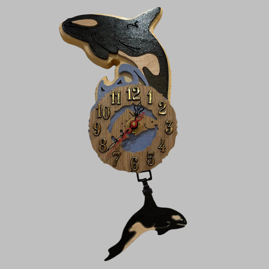orca whale clock