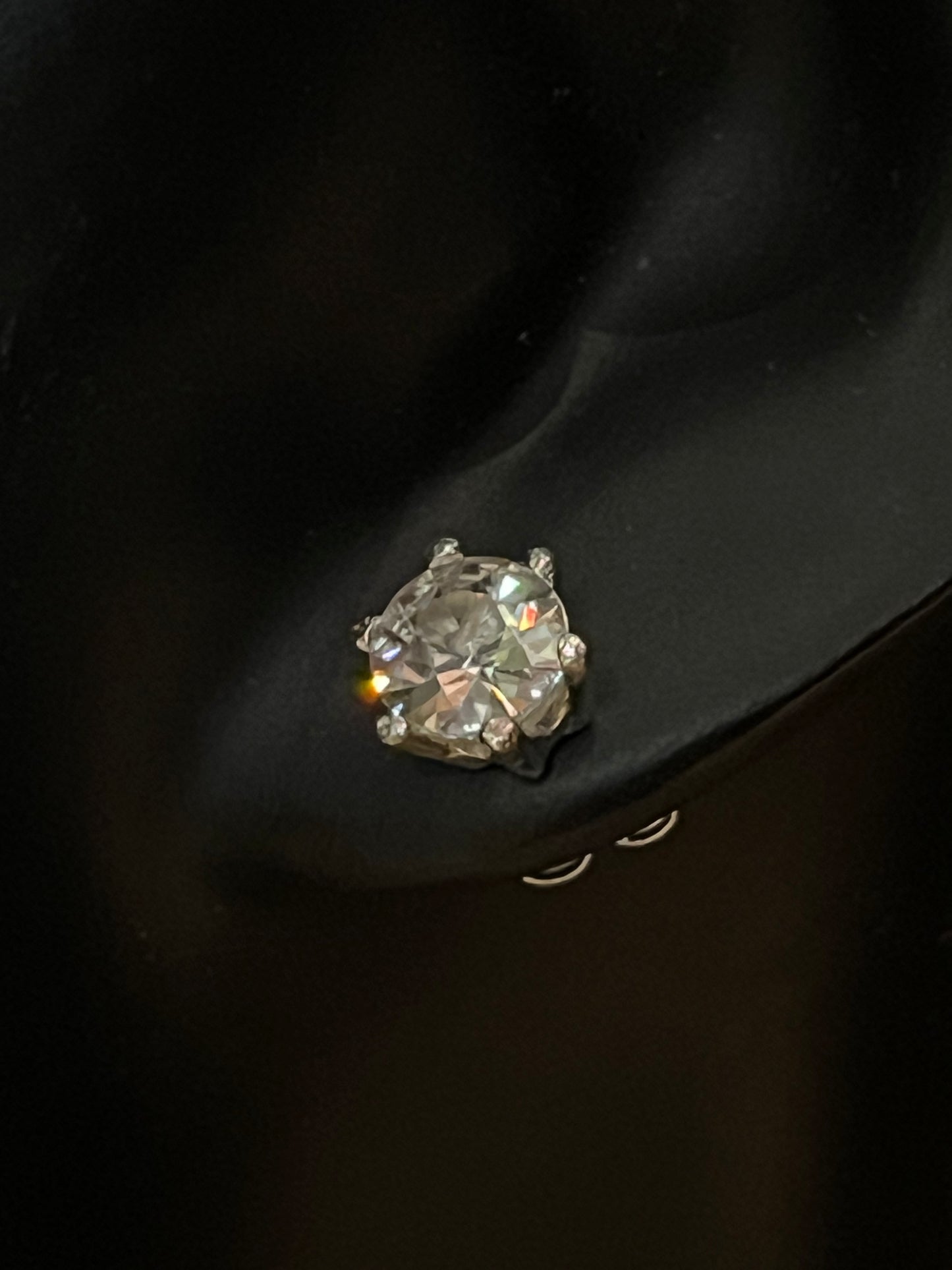 White Zircon Studs in Sterling 1.36 & 1.31ct