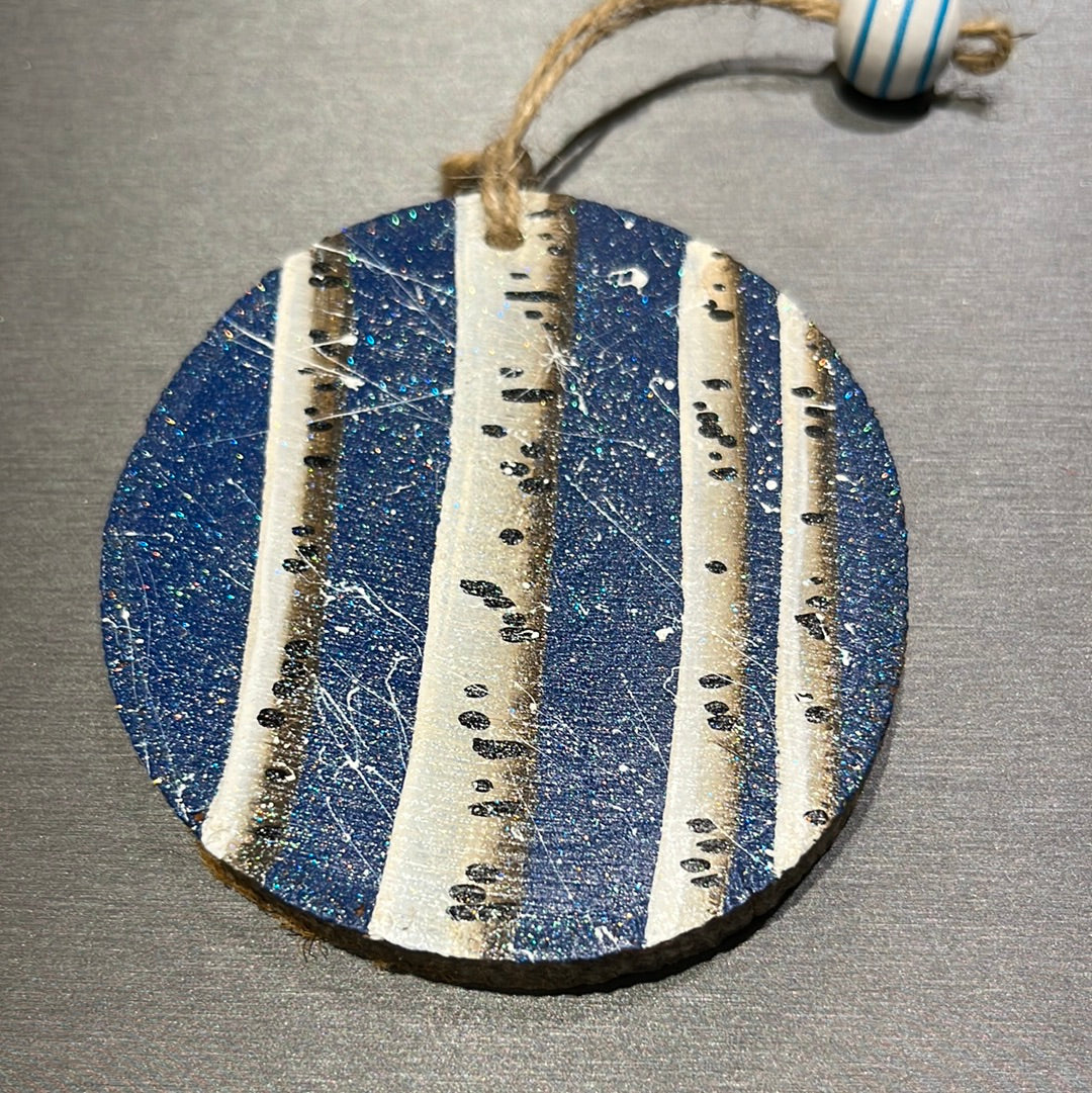 Wood Rounds with Birch Trees