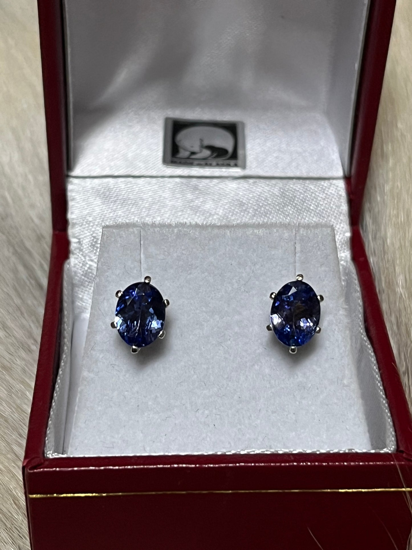 Tanzanite Earrings Oval 1.11 & 1.17 carat