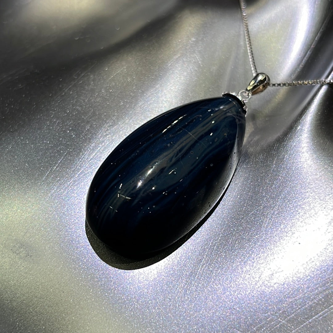 Blue Copper Slag Pendant