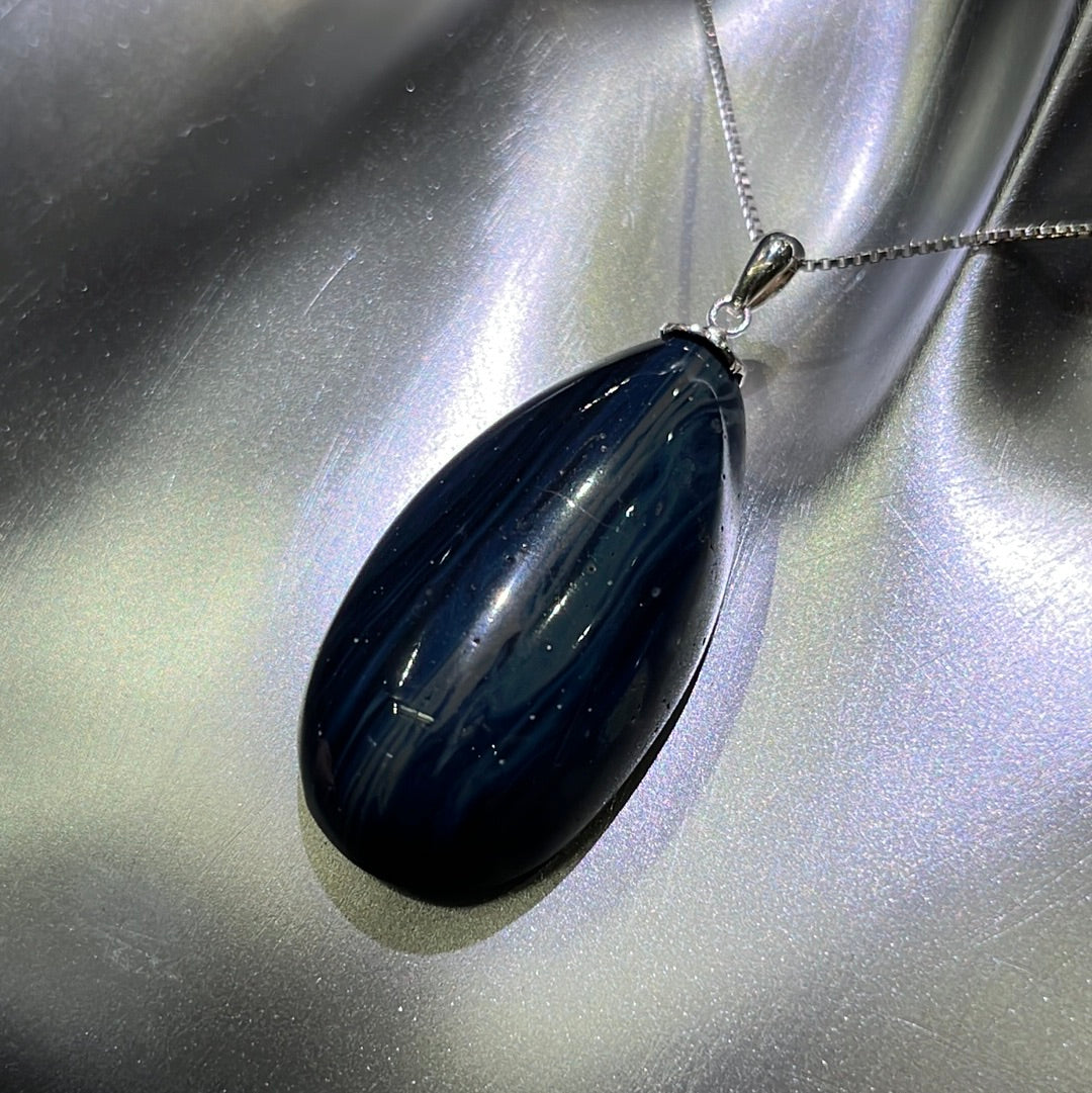 Blue Copper Slag Pendant