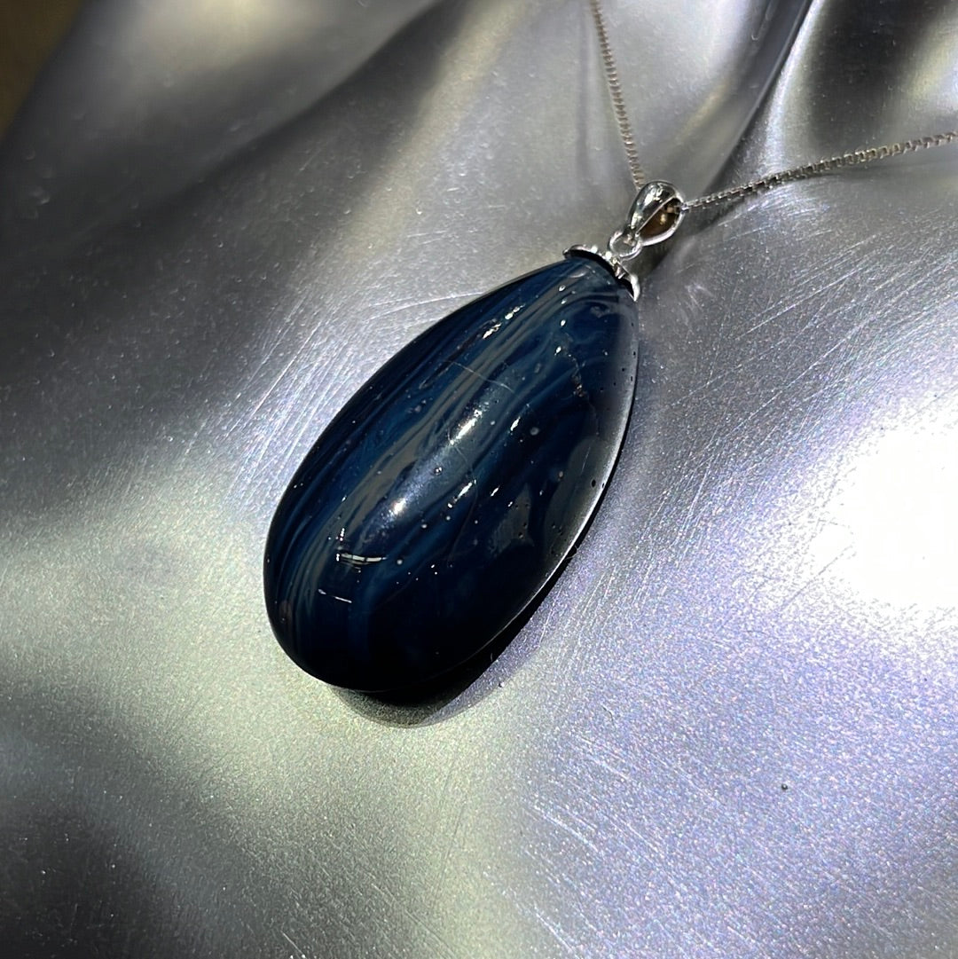 Blue Copper Slag Pendant