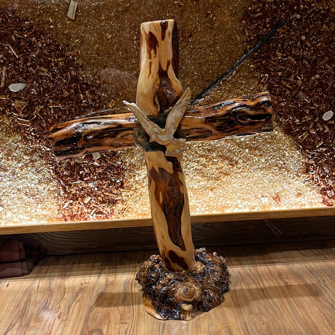 XL Standing Cross w/ 2 Doves
