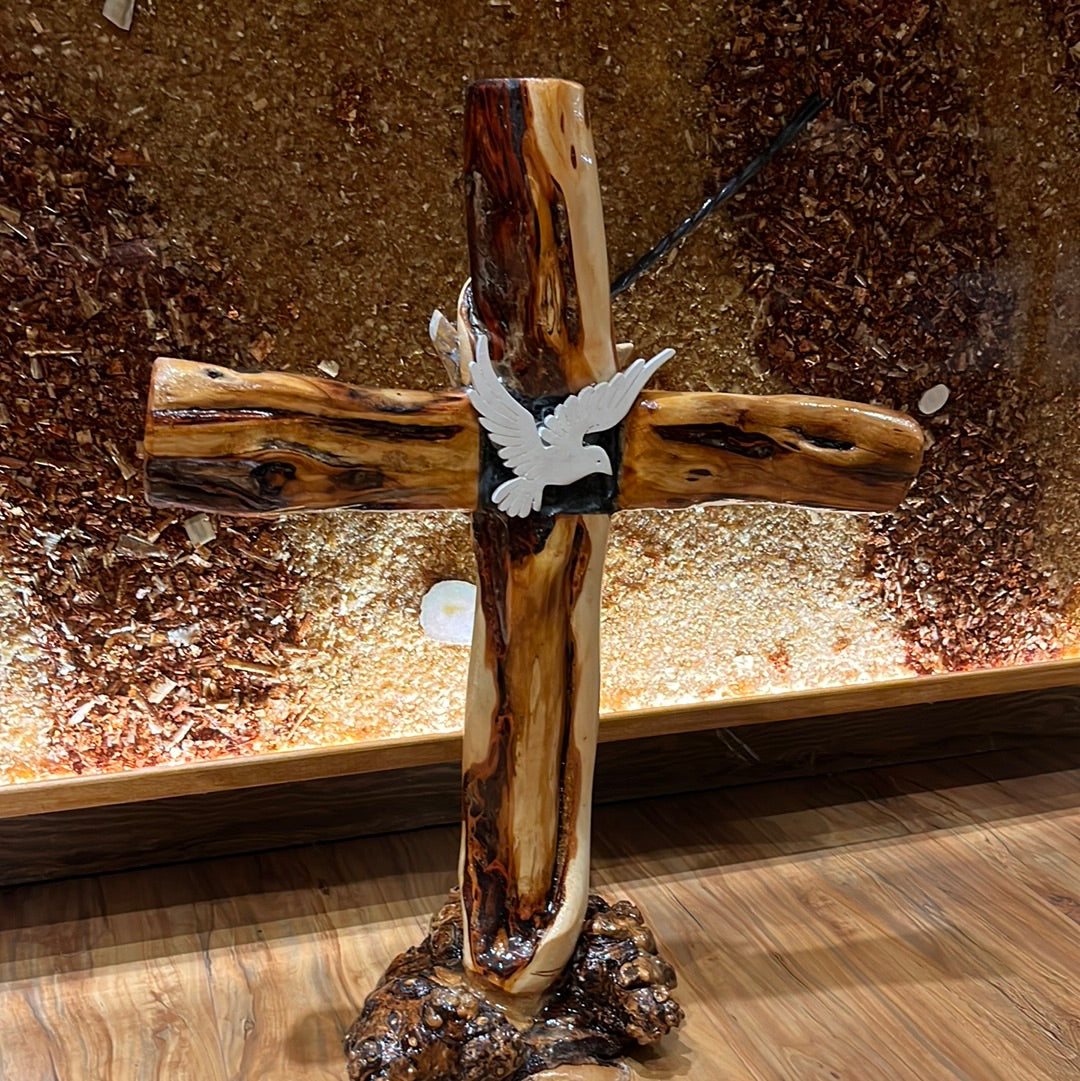 XL Standing Cross w/ 2 Doves