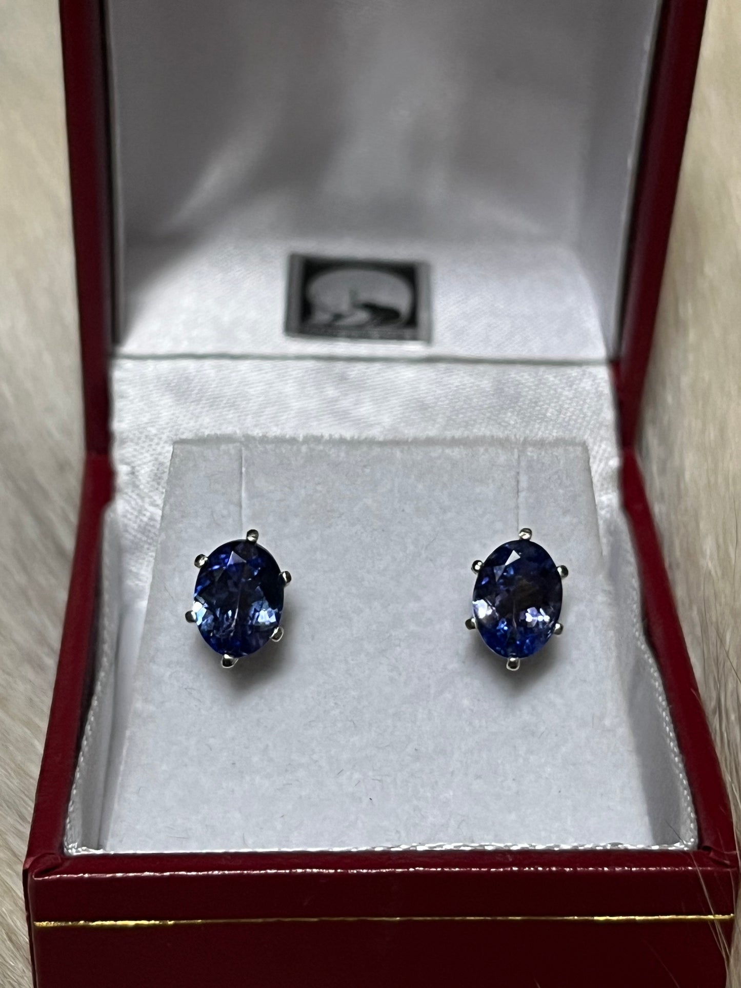 Tanzanite Earrings Oval 1.11 & 1.17 carat