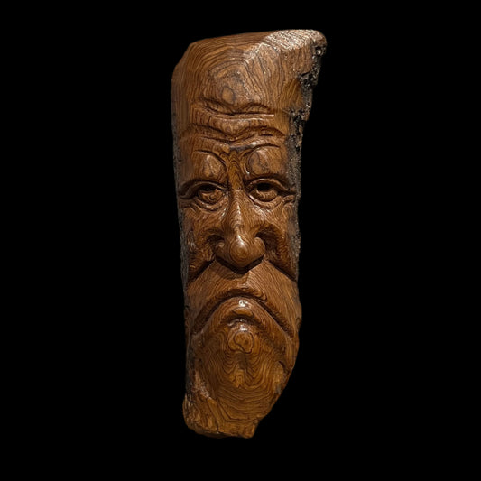 Wood spirit, carved in cottonwood bark